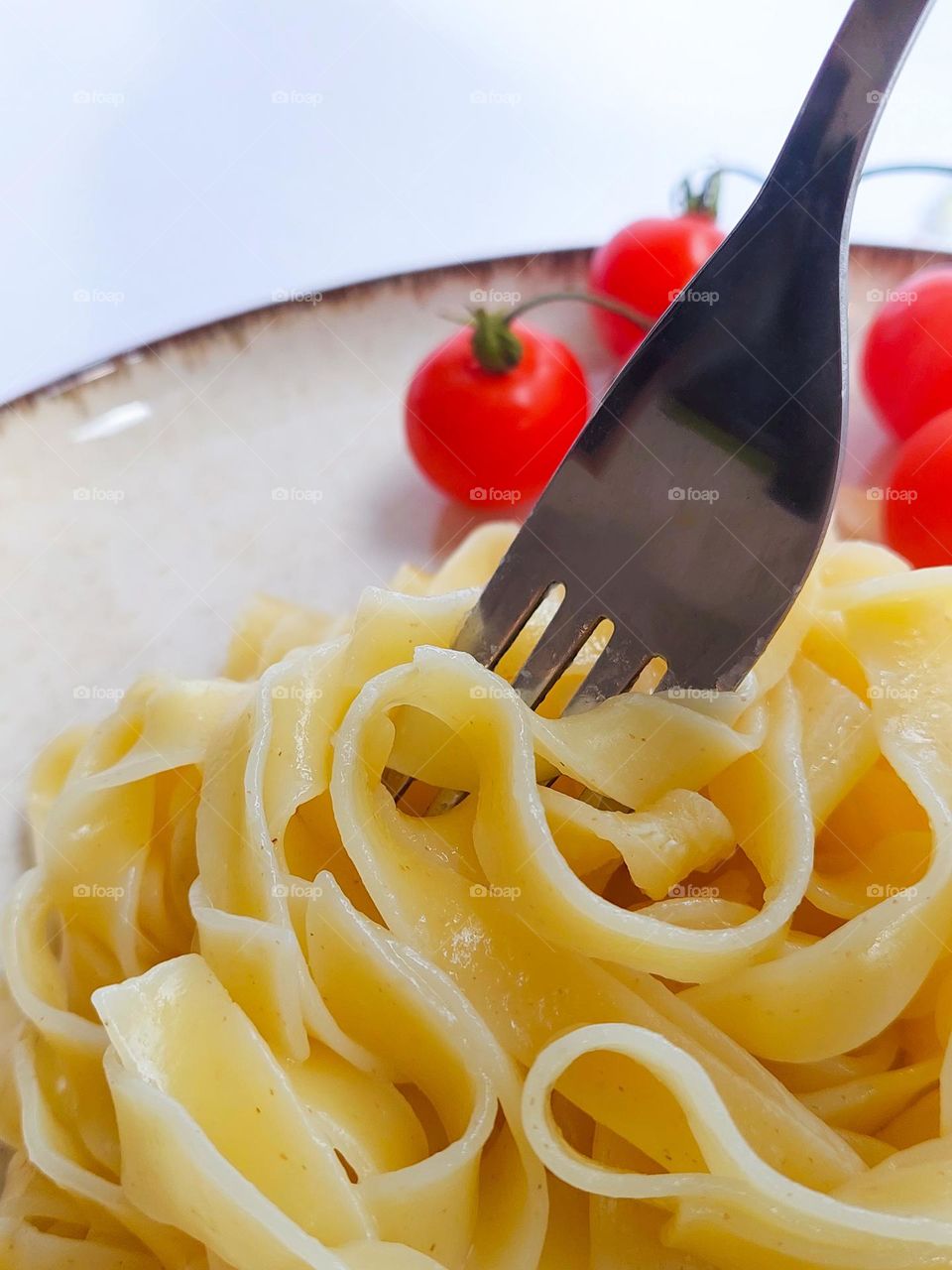A situation where a fork is a necessary and irreplaceable tool.  Fork in  pasta tagliatelle