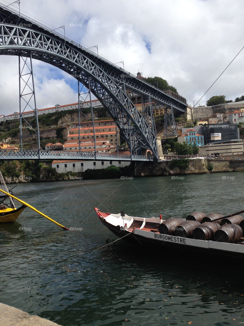 Traditional boats in Oporto , Portugal