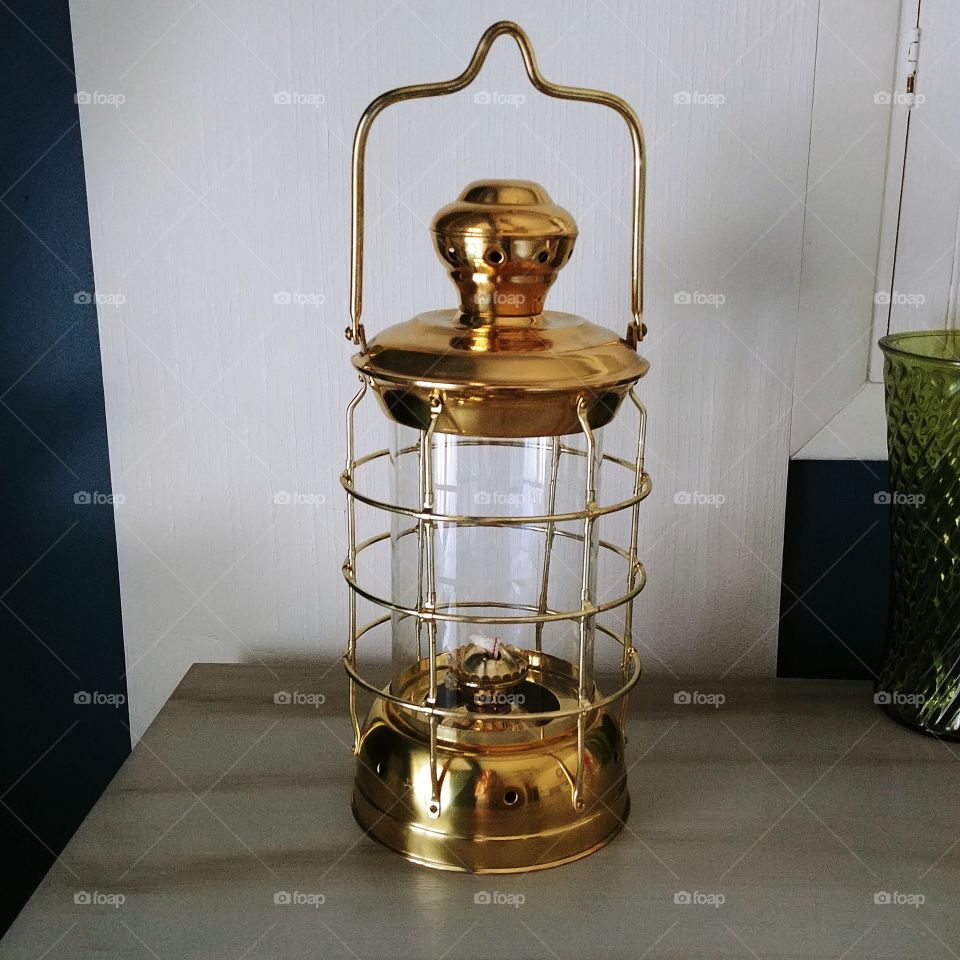 Lamp, Lantern, No Person, Brass, Antique
