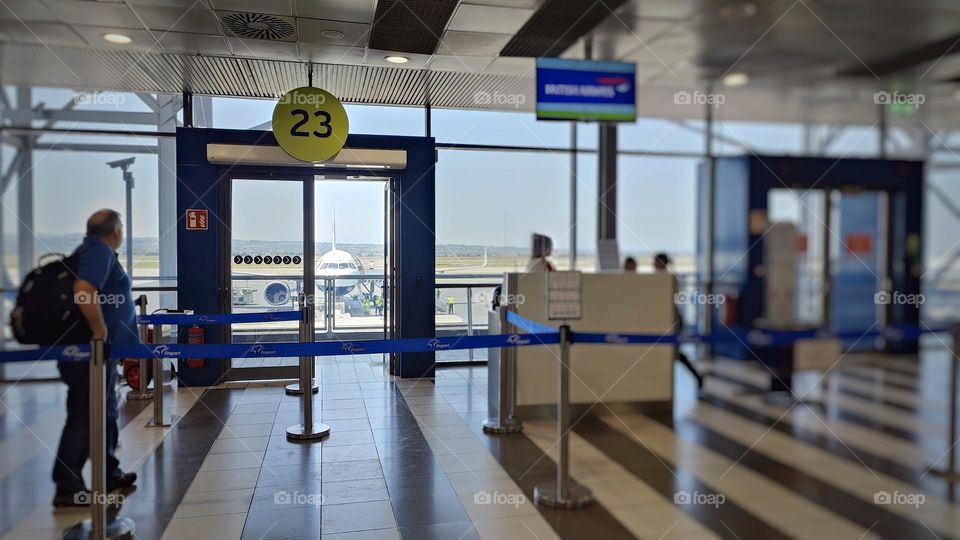 Thessaloniki airport. Waiting for a flight.