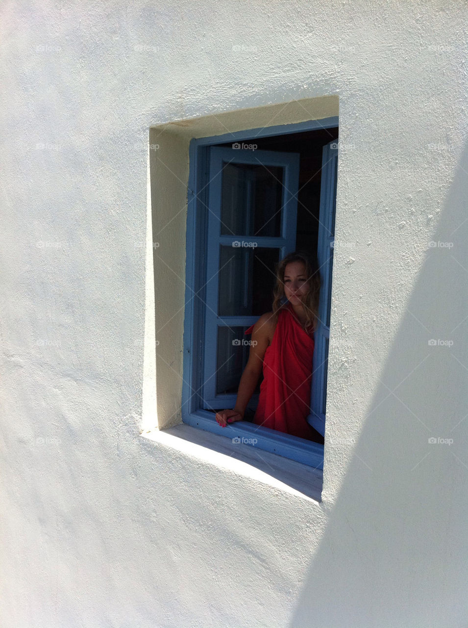 woman summer window portrait by rigas