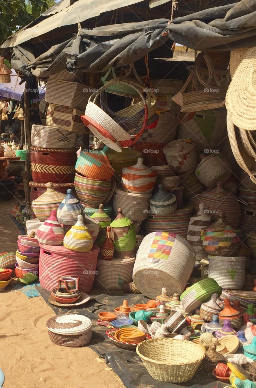 Baskets for sale in Thiès, Senegal.