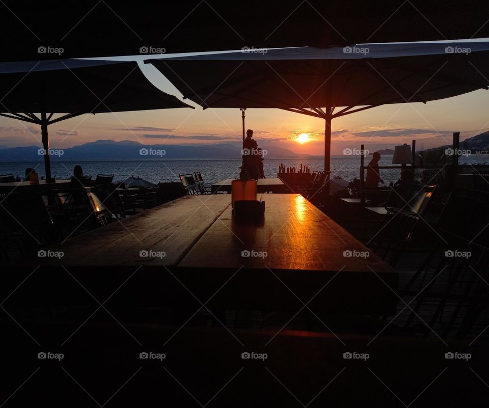 A wonderful evening in Greece, walking next to the sea admiring the sunset.