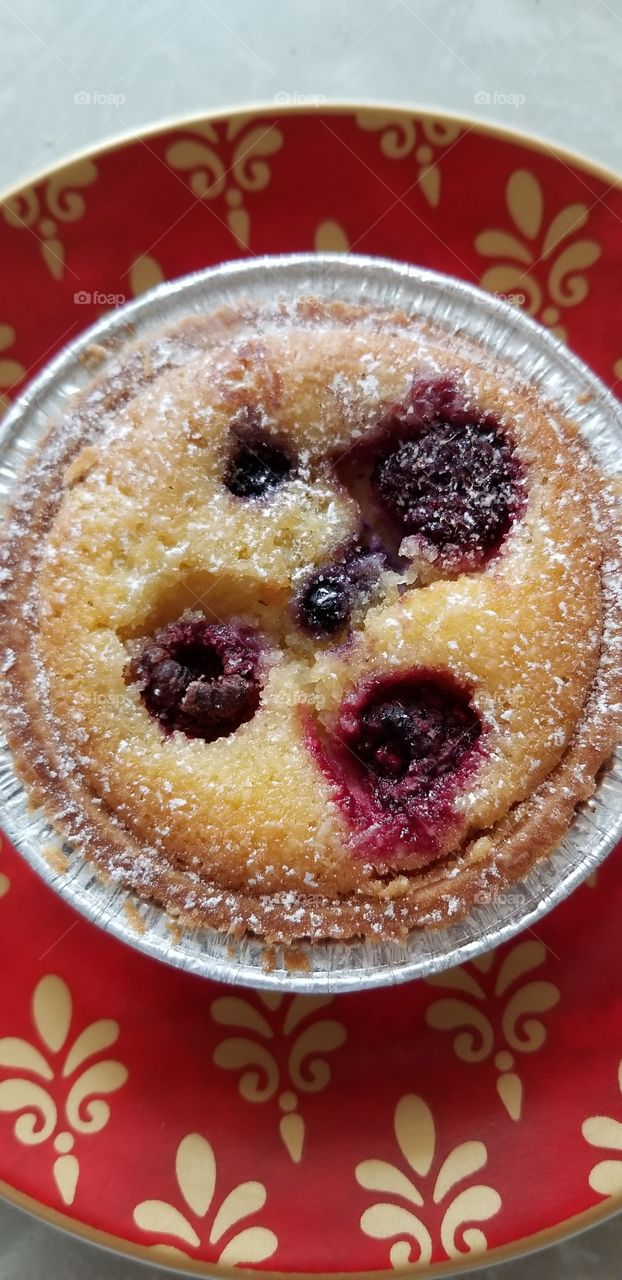 fresh raspberry muffin