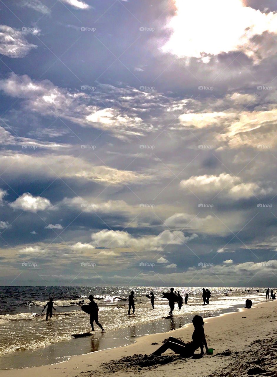 People enjoying the beach