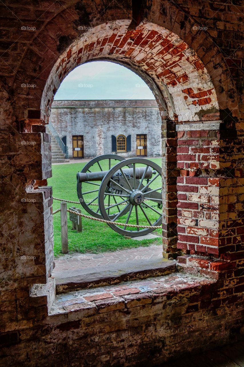 Cannon in the window