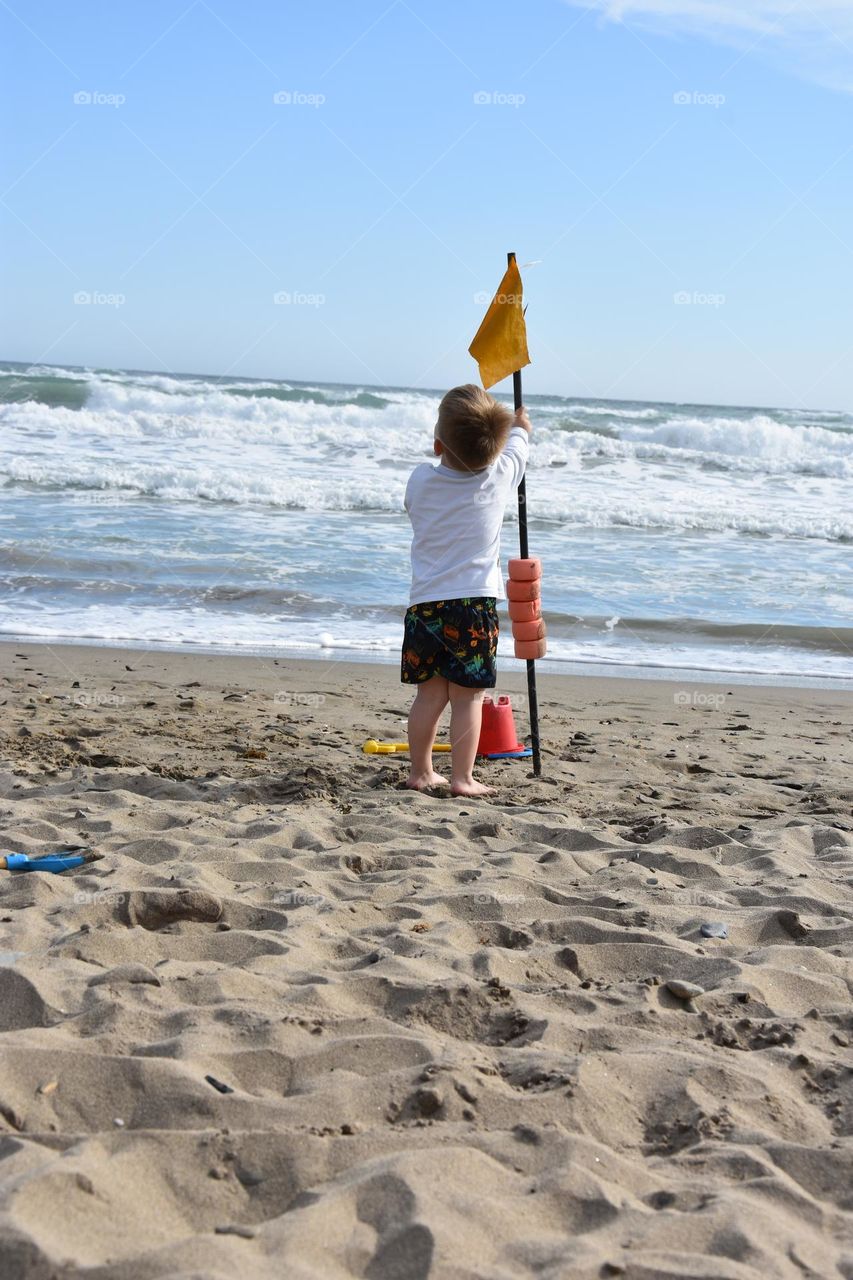 Little boy in the beach
