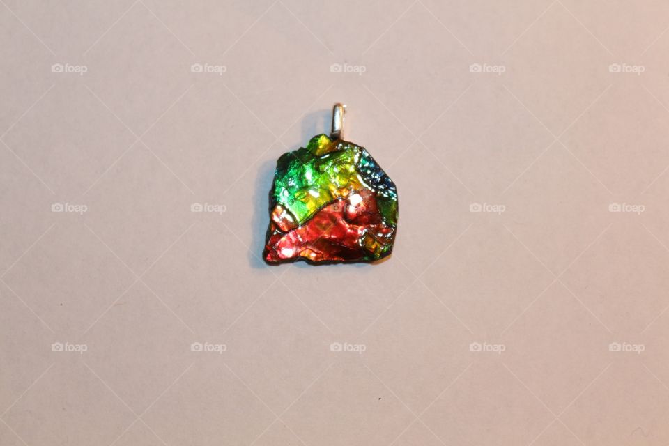 Ammolite pendent. Ammolite pendent from southern Alberta, Canada