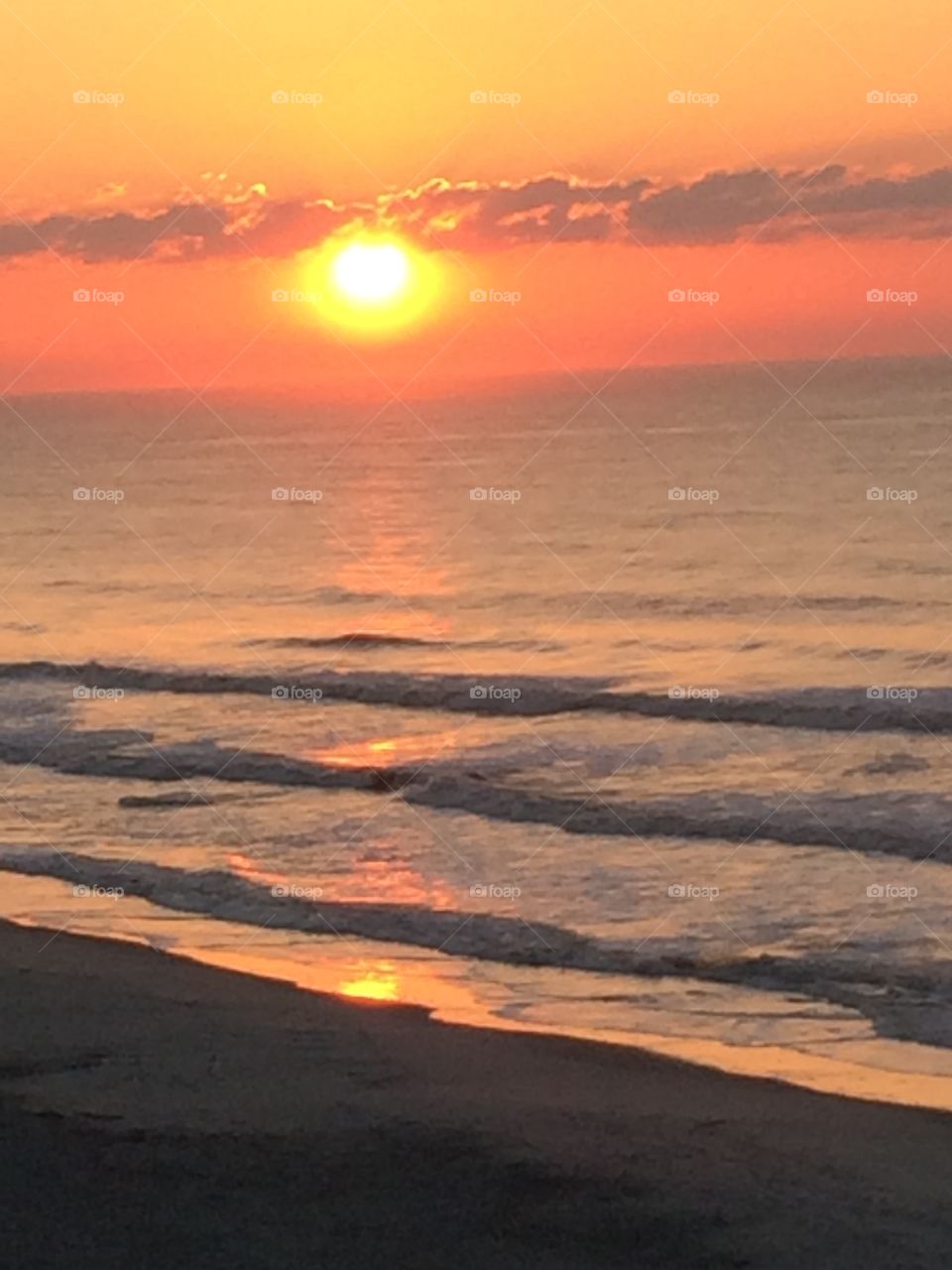 Beach sunrise up close