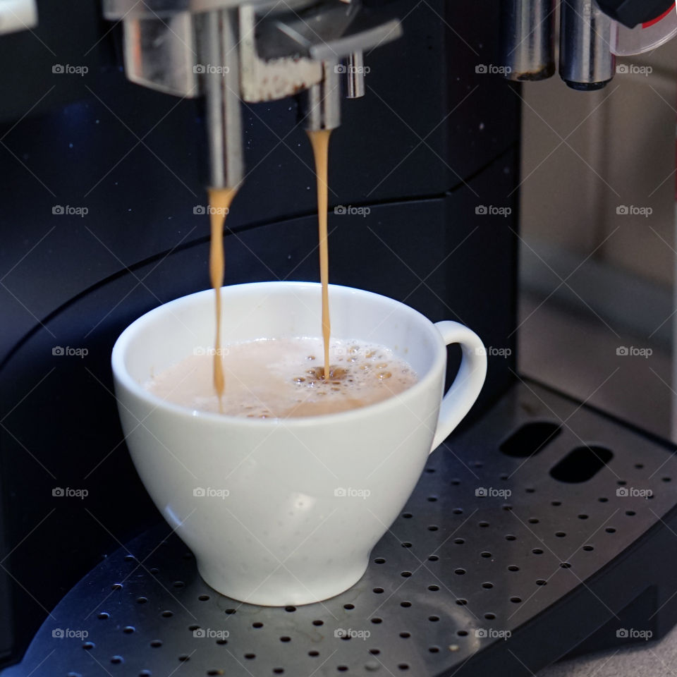 coffee making with coffee machine