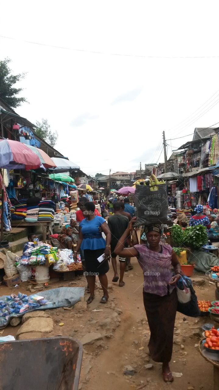 market place, streets in Lagos Nigeria.