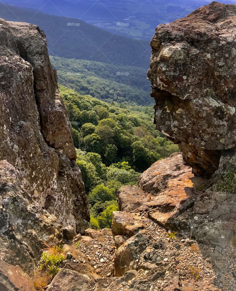 Heavy boulders on top of mountain 