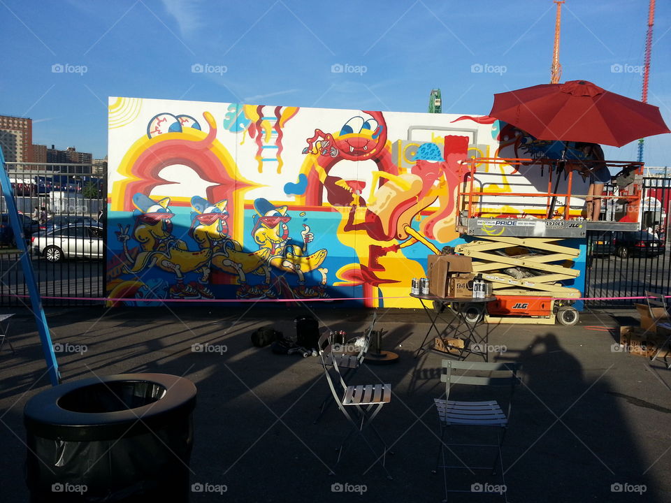 new York city playground. This is a picture of some graffiti that I saw in a playground in New York city while visiting there on vacation