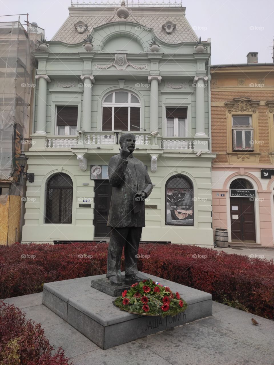 Novi Sad Serbia monument of Jasa Tomic in front of Rotari centre