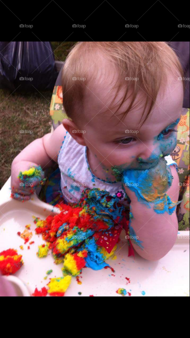 birthday Braveheart. I took this photo at my daughter's first birthday party. 