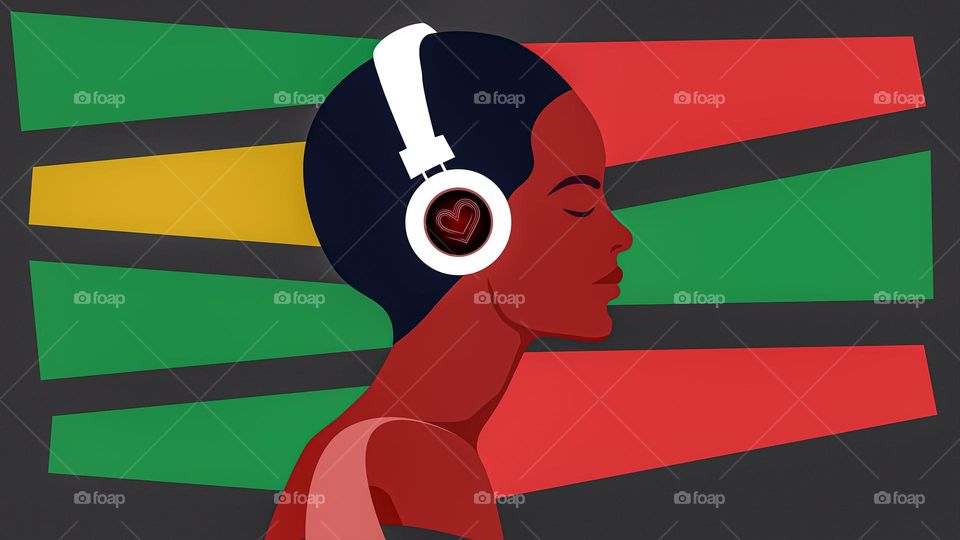 girl with headphones