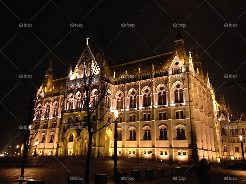 Discovering Christmas Budapest.  Parliament building 