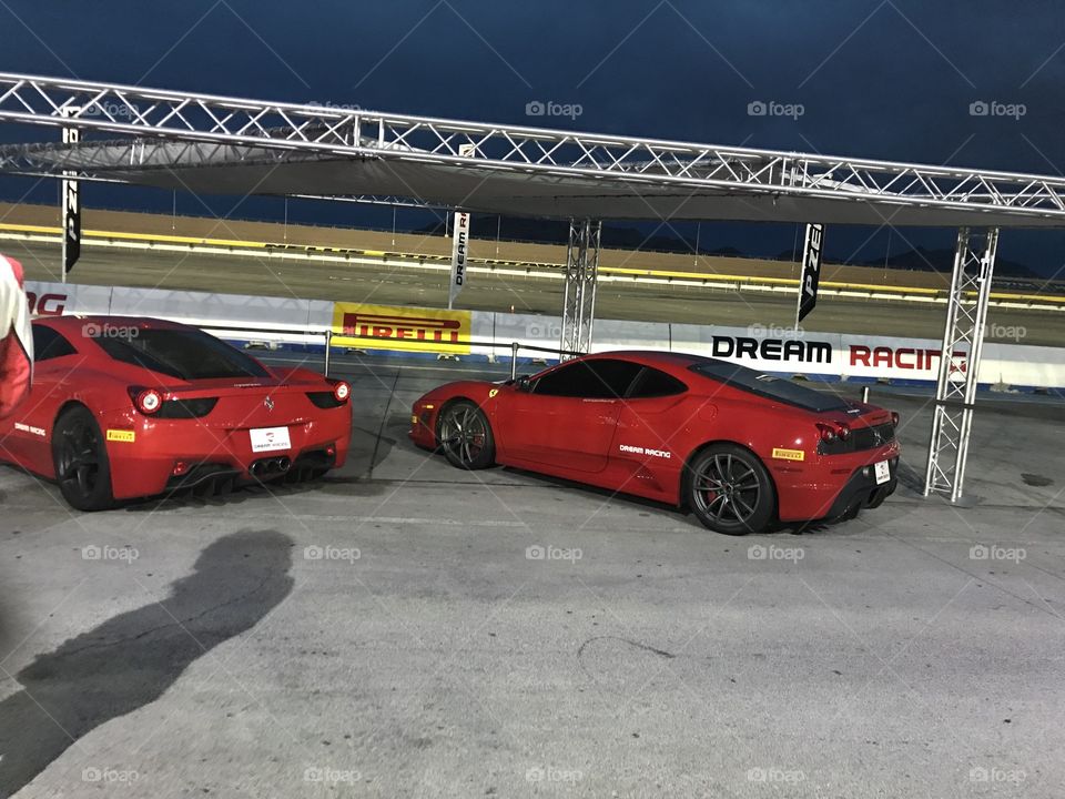 Red Ferrari at track