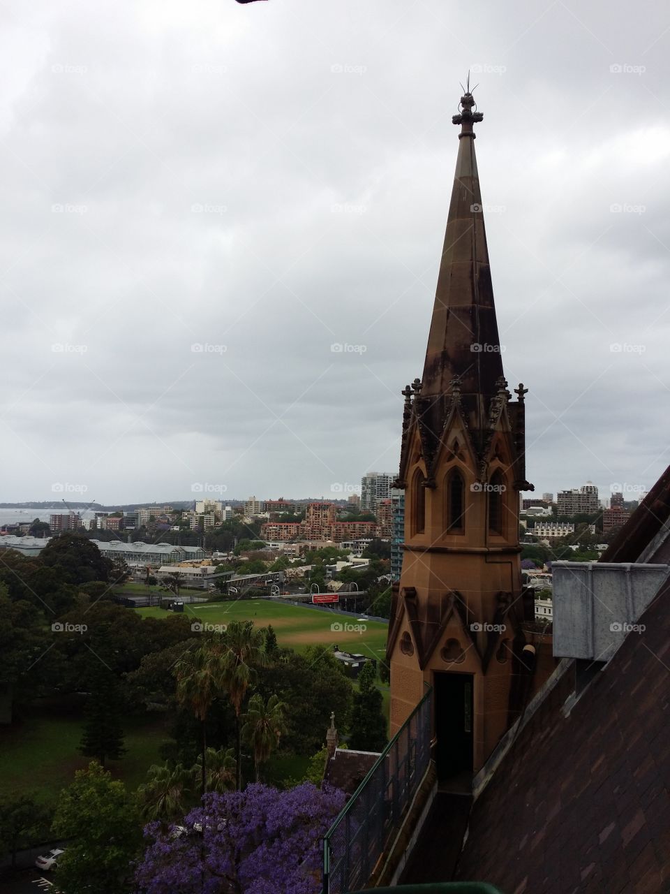 St Mary's Cathedral Bell Tower View Sydney Catholic Church Australia