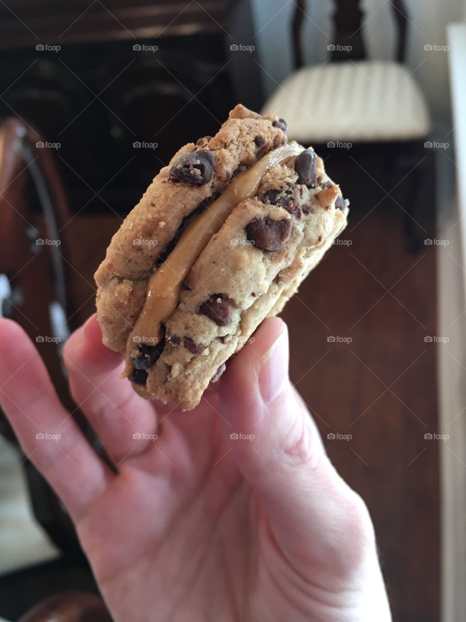 Peanut butter cookies sandwich