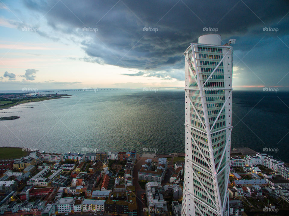 Skyscraper Turning Torso in Malmö Sweden.