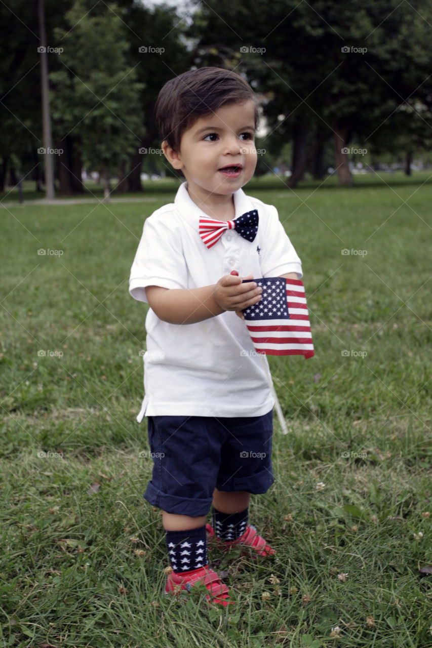 Toddler playing outdoors 