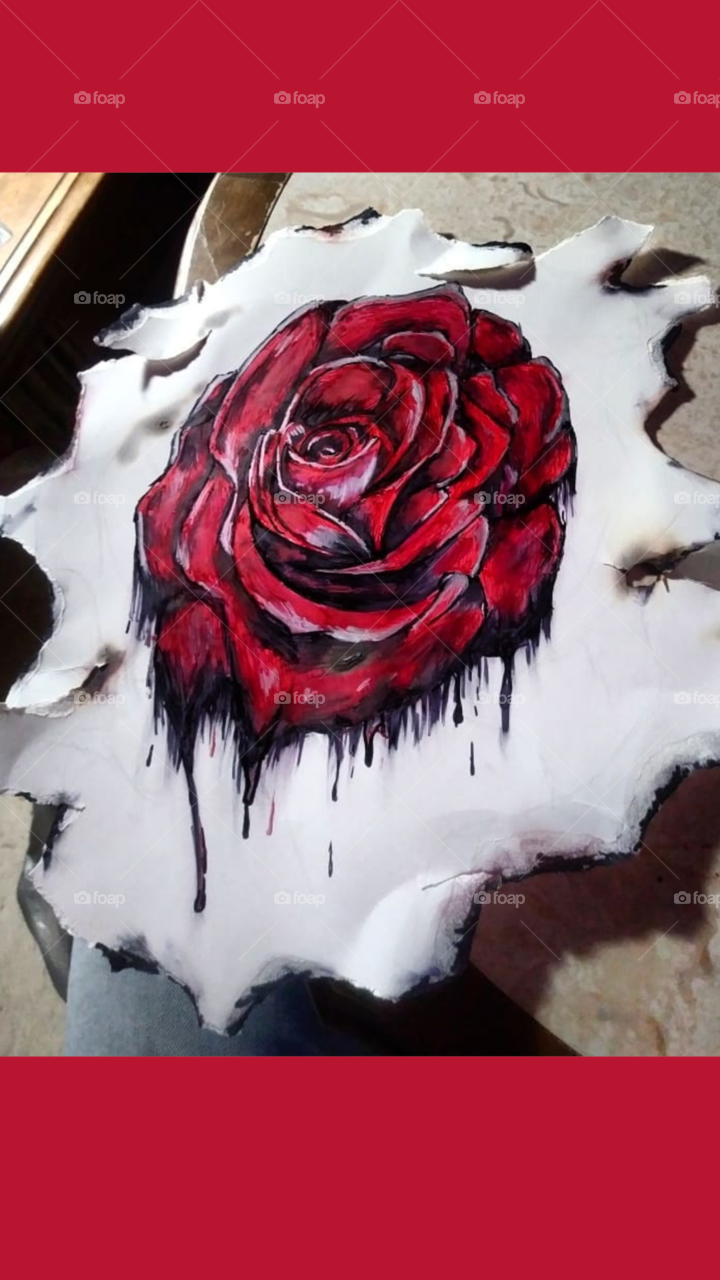 Dripping rose I drew with sharpies❤️
