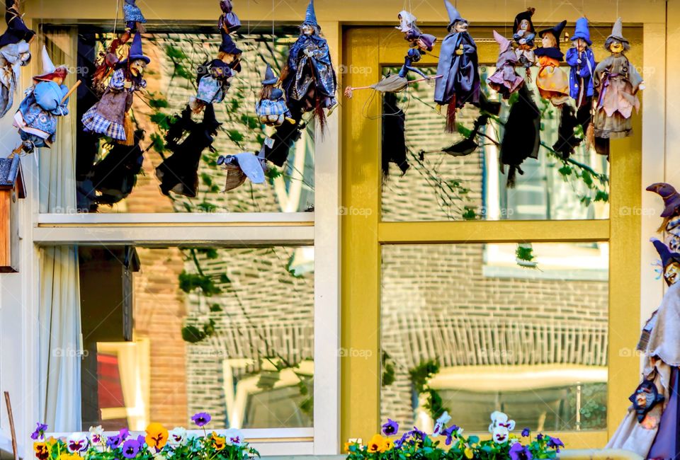 Halloween windows . Halloween windows, beautiful windows decoration in Amsterdam, The Netherlands 