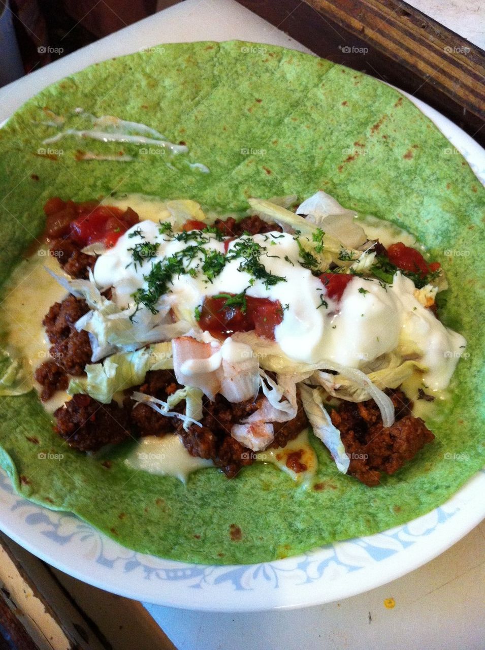 Unfolded Turkey Wrap