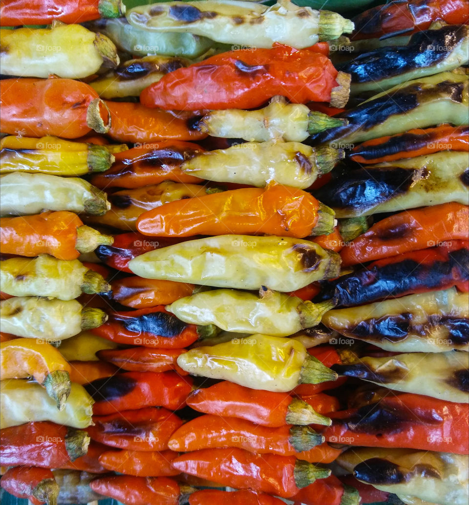 Grilled chilli , color for background.
