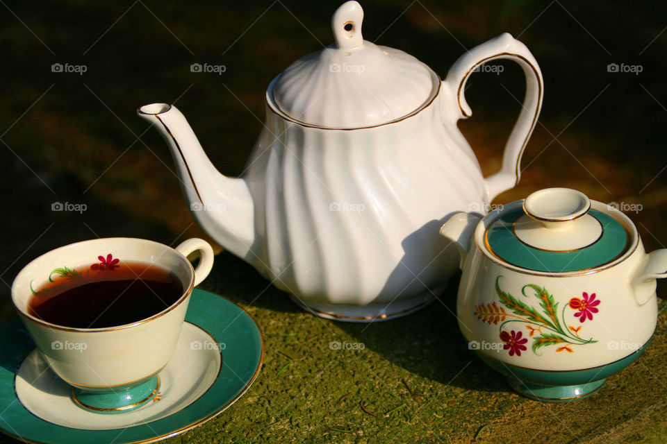 Tea with teaset