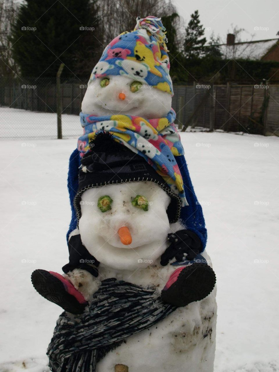 snow man and snow baby