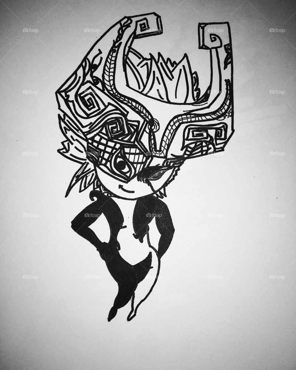 Marker drawing of Midna from Legend of Zelda: Twilit Princess