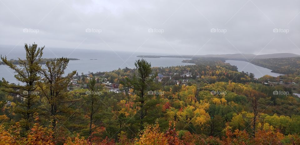 Looking down on Copper Harbor
