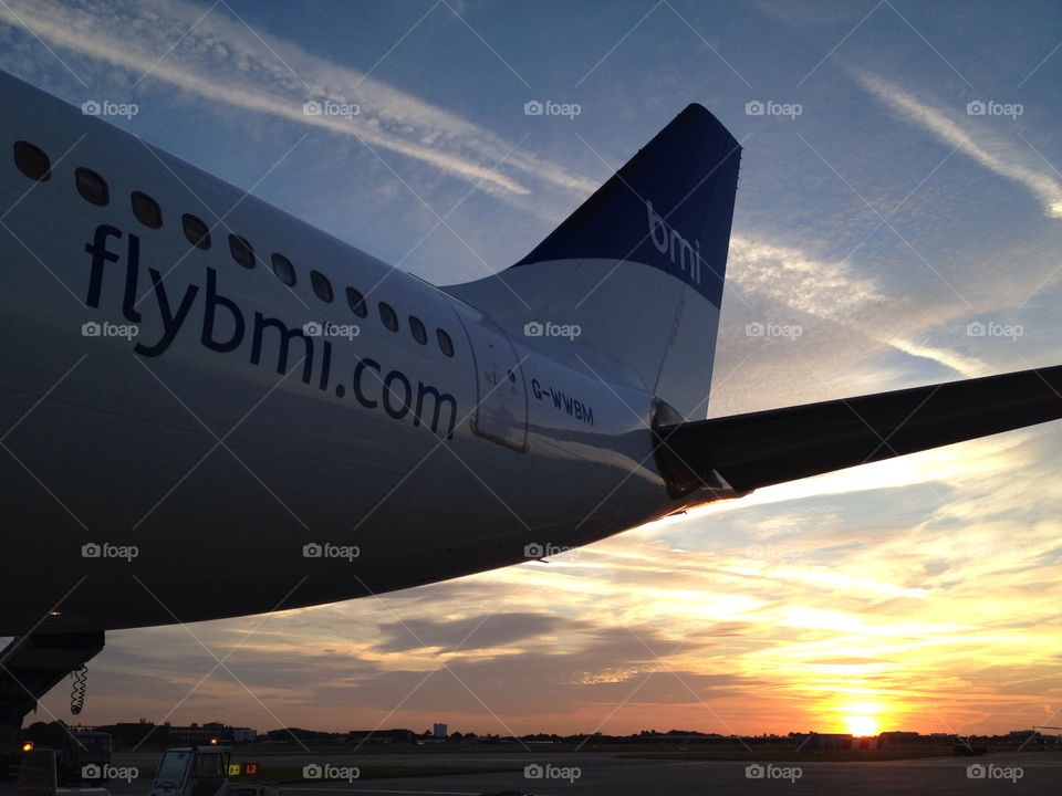 morning sunset united kingdom airplane by chris80453