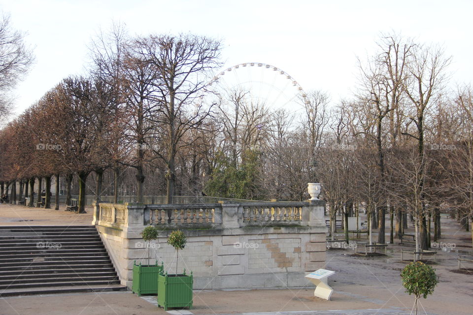 Paris park at autumn