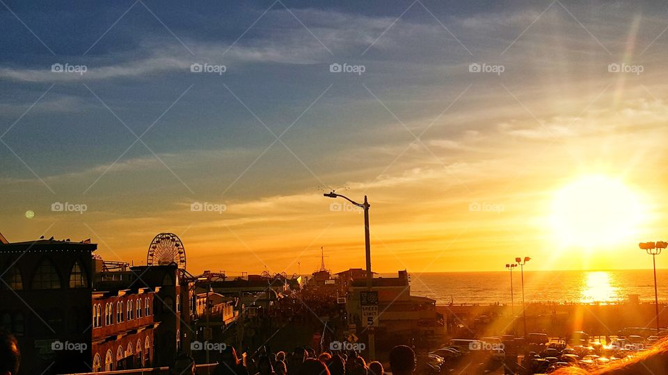 Santa Monica Pier at Sunset