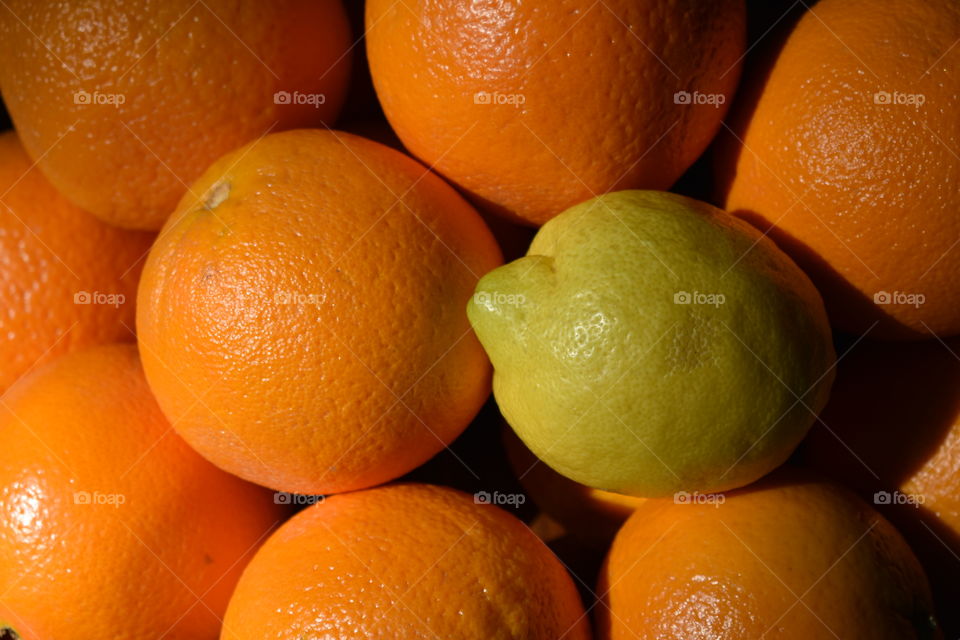 A lemon in a sea of oranges 🍋🍊