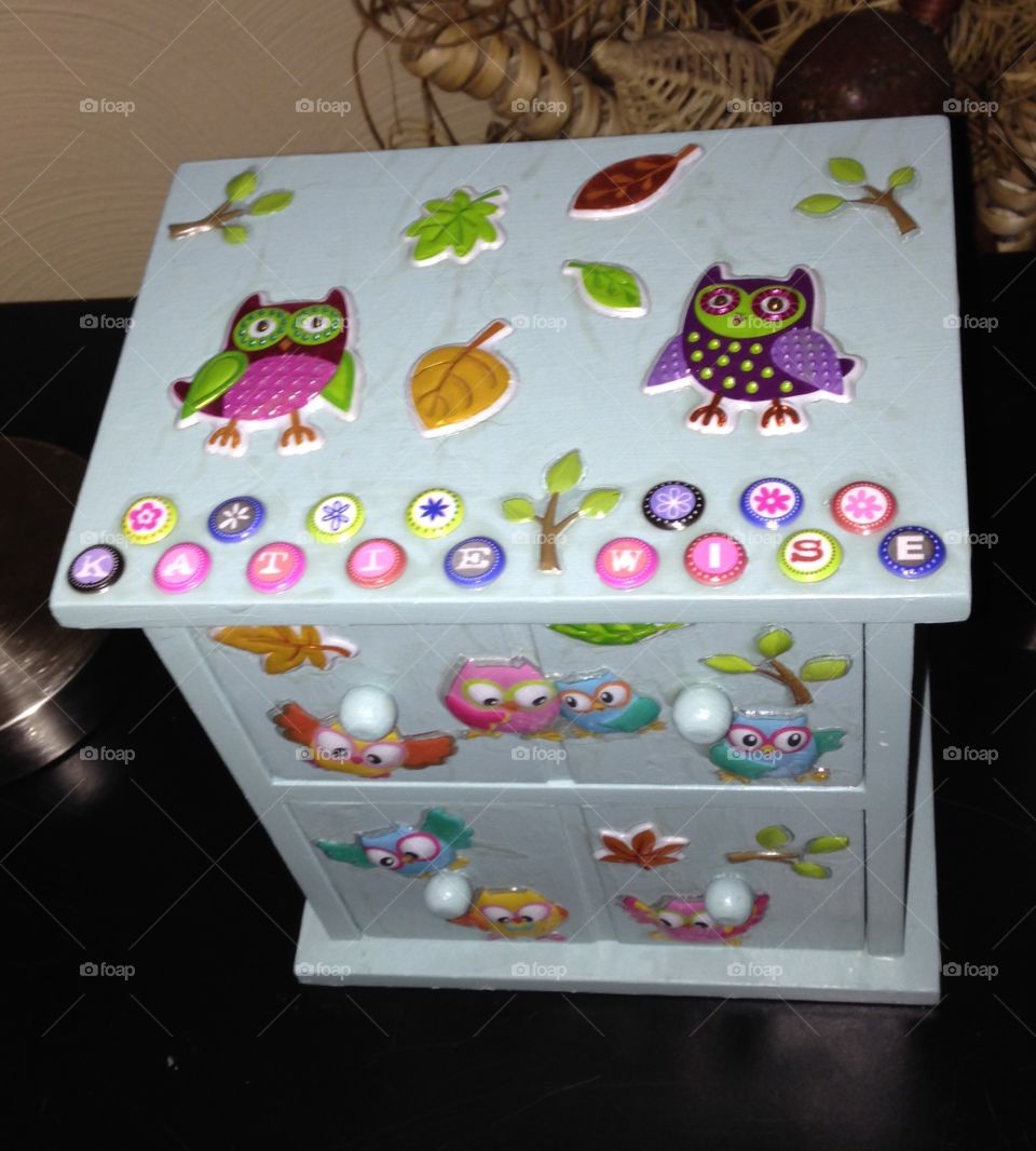 Owl-themed jewelry chest