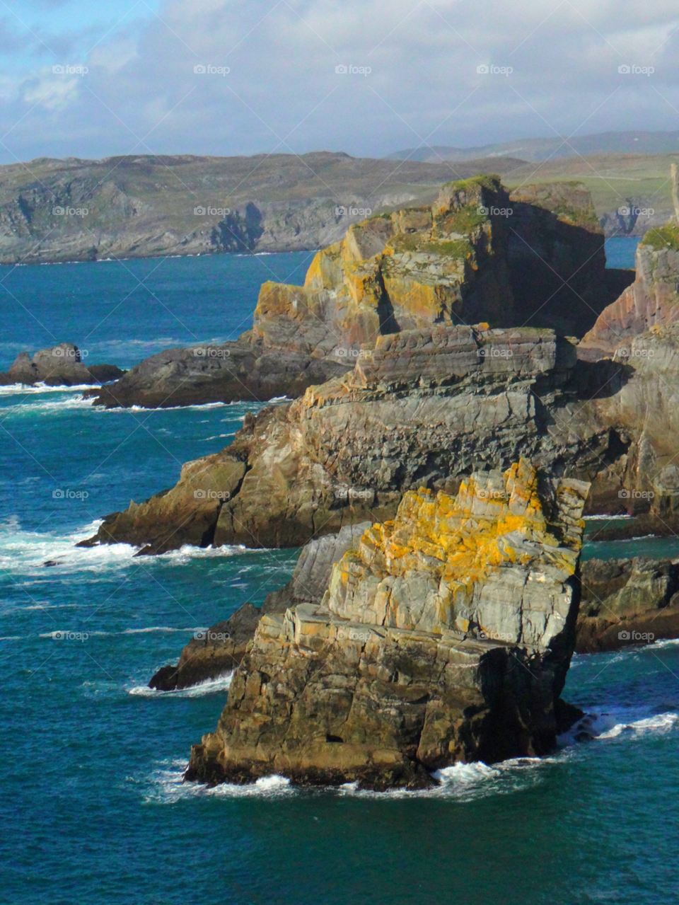 ocean yellow ireland rocks by kshapley