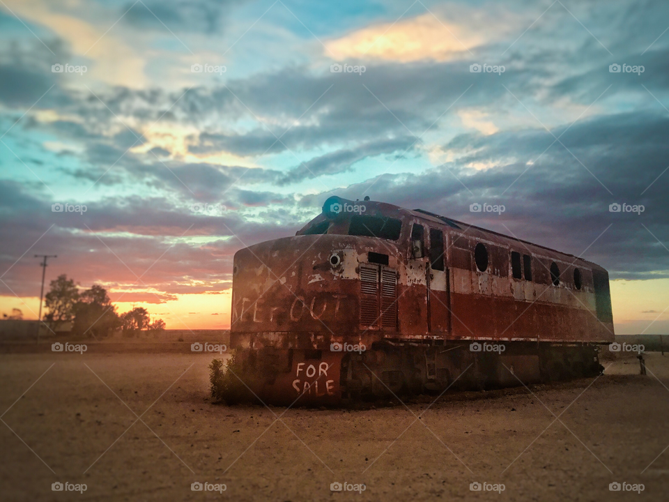 Train travel moving daily lives transport desert Marree outback traveling by train 