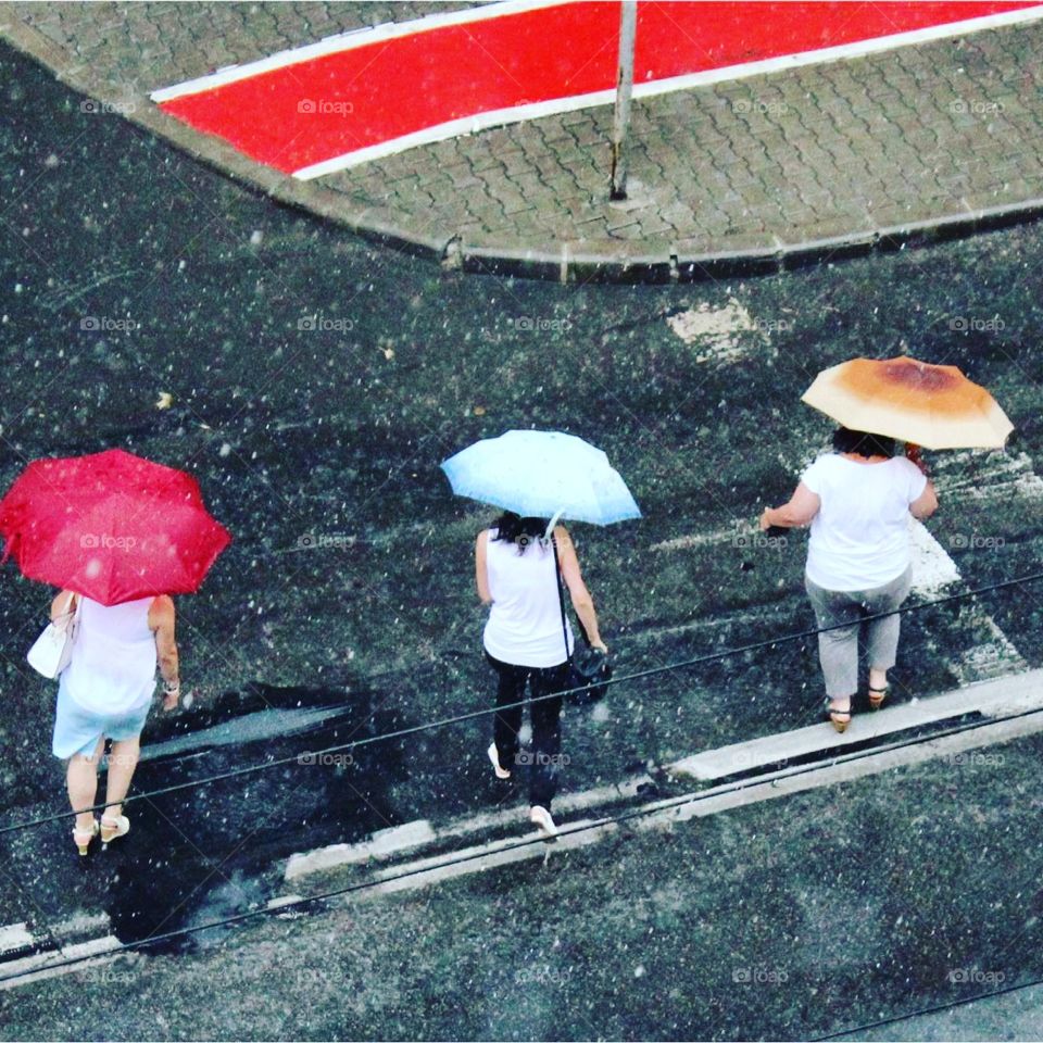 womens with umbrella