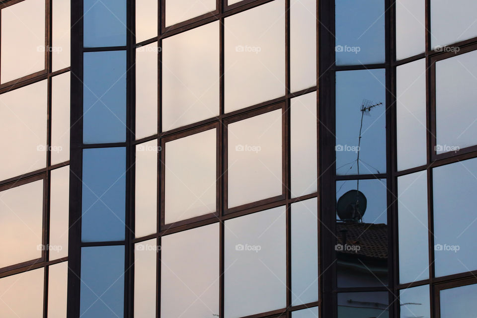 Glazed building with reflection