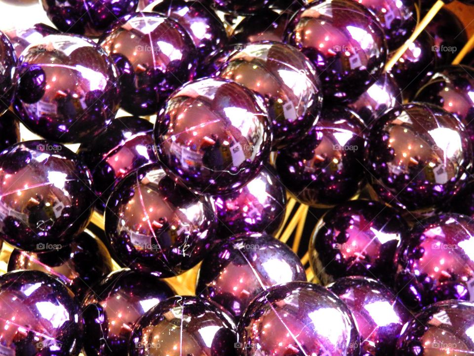 purple Christmas baubles