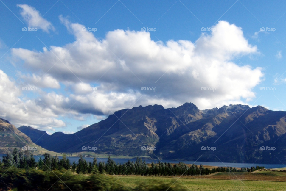 landscape sky lake mountains by Amy