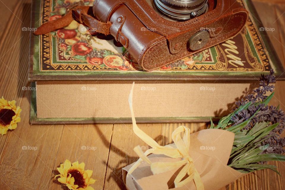 Old Vintage Book & Camera