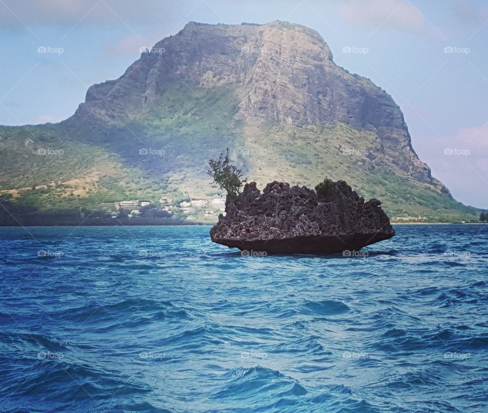 small island in the ocean near Mauritius