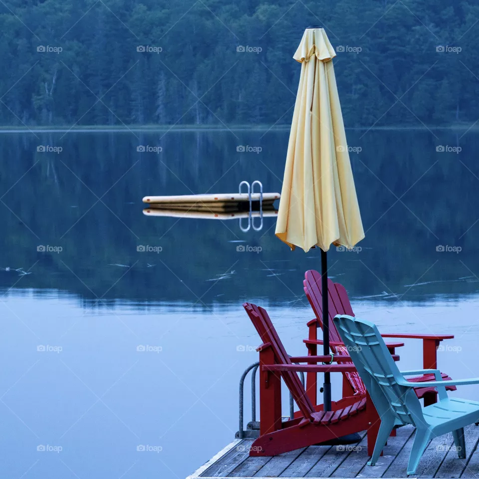 Still water at dusk