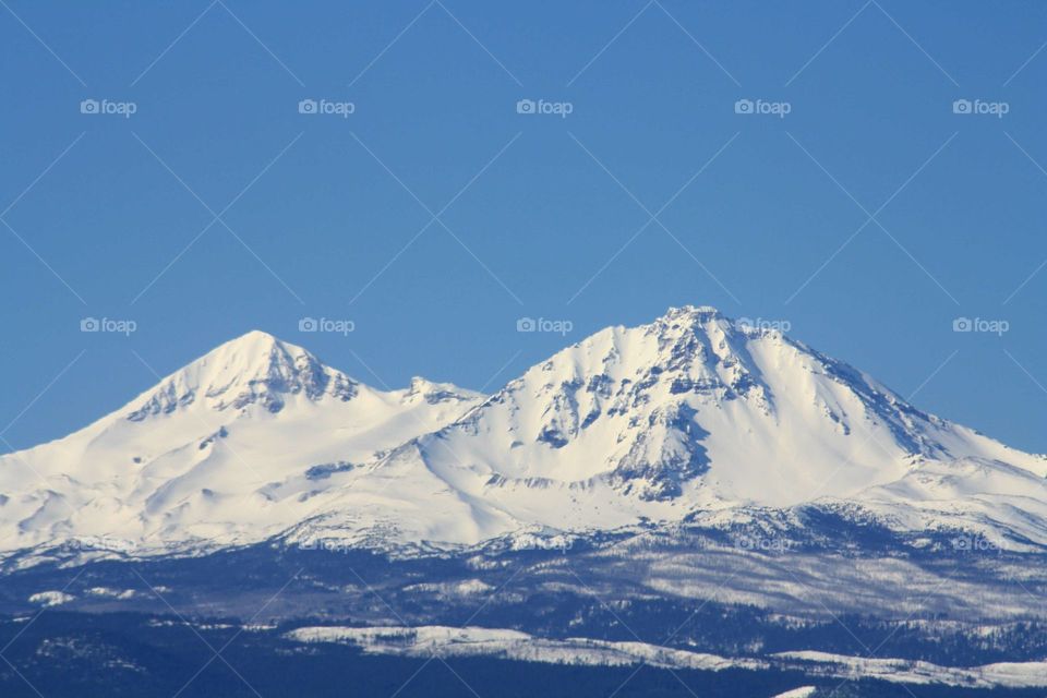 Snow capped mountains