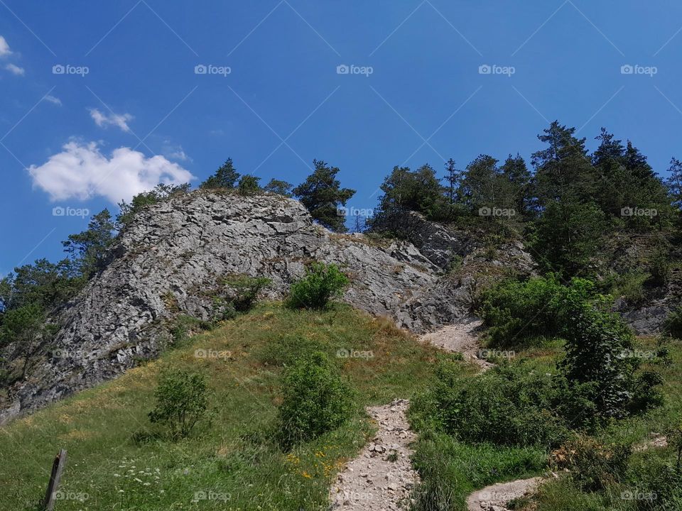 sloping rock